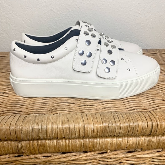 Rebecca Minkoff Natasha Chalk White Studded Platform Sneaker Slip On Size 9 - Picture 9 of 14